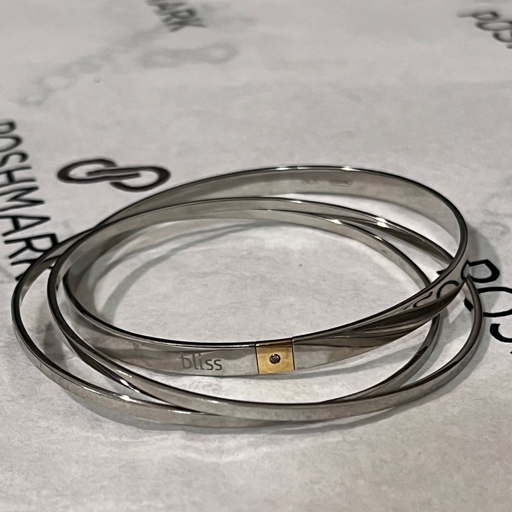 BLISS BY DAMIANI RARE VINTAGE STAINLESS STEEL, 18K & DIAMOND ROLLED BRACELET